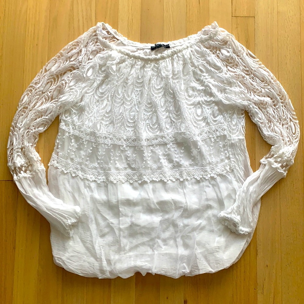 White Lacey Top